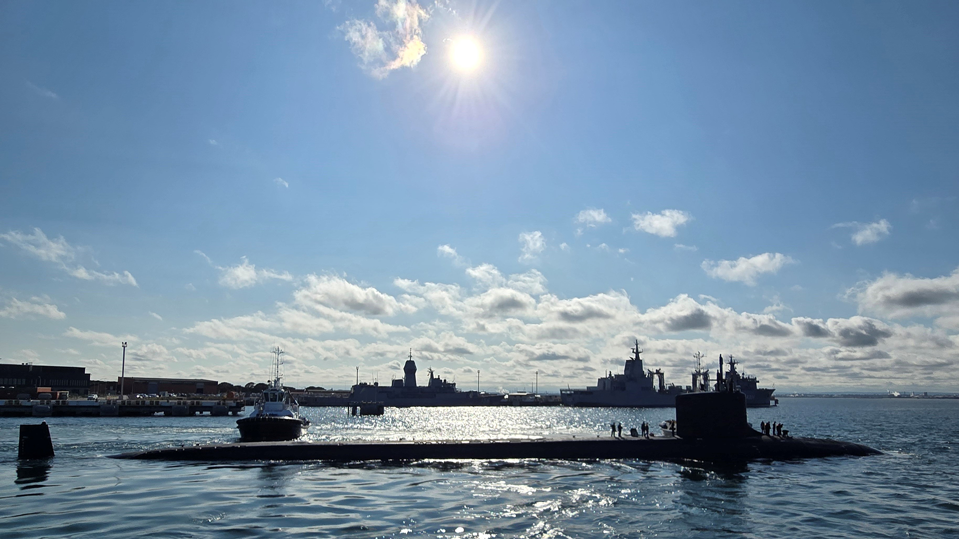 HMAS STIRLING, Western Australia, Australia (Sep. 10, 2024) — USS Hawaii (SSN 776) departs HMAS Stirling Sept. 10, marking the conclusion of a historic submarine maintenance period in Western Australia. As part of the Australia, United Kingdom, United States (AUKUS) Pillar 1 effort, Royal Australian Navy personnel assigned to submarine tender USS Emory S. Land (AS 39) worked alongside their U.S. Navy counterparts to make repairs on the U.S. Virginia-class SSN in Australia during a multi-week Submarine Tendered Maintenance Period, or STMP. (U.S. Navy photo by Rory O'Connor)