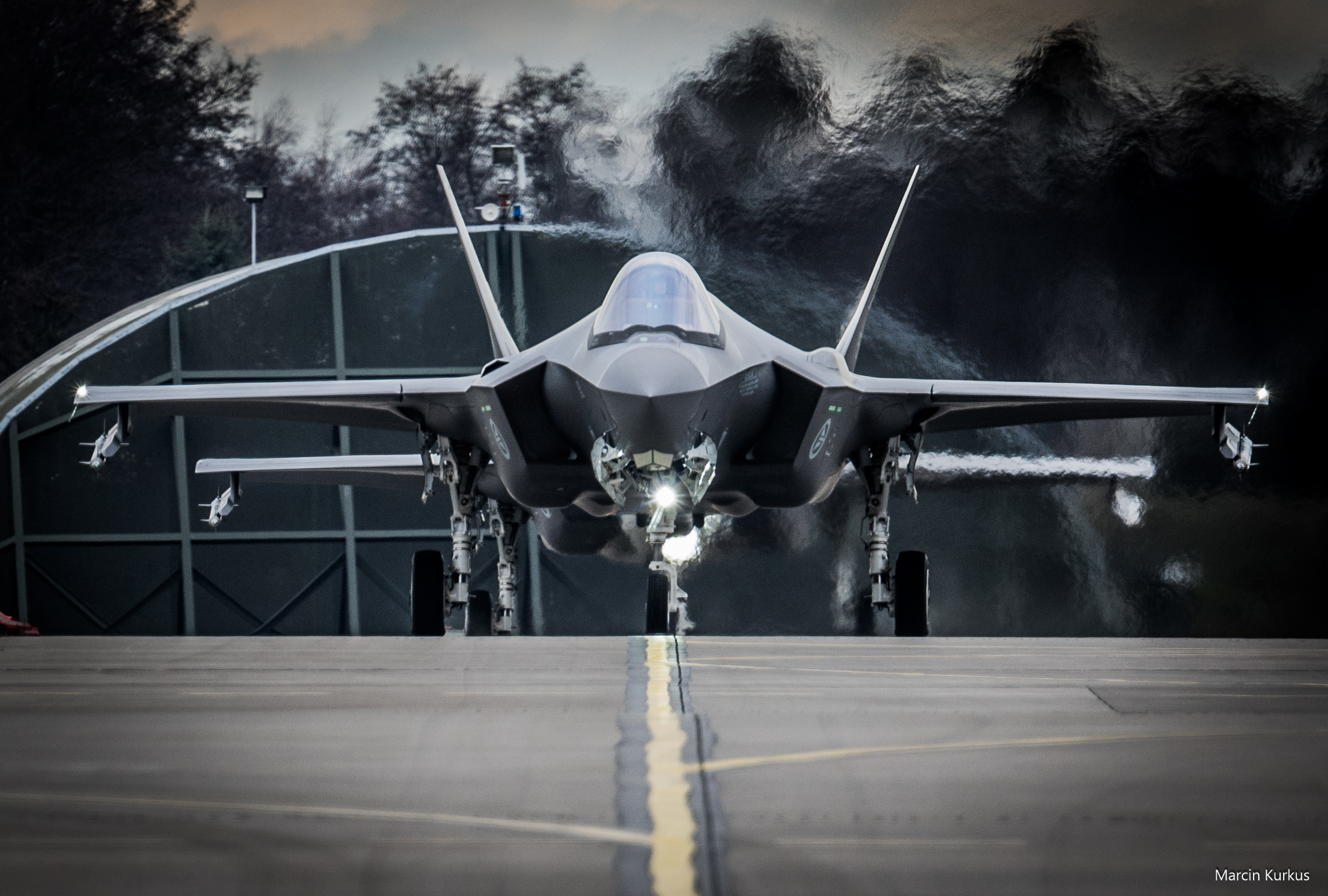 Norske F-35 er på plass i Poznań, Polen, for å være en del av Norges bidrag til NATOs integrerte luft-og missilforsvar.