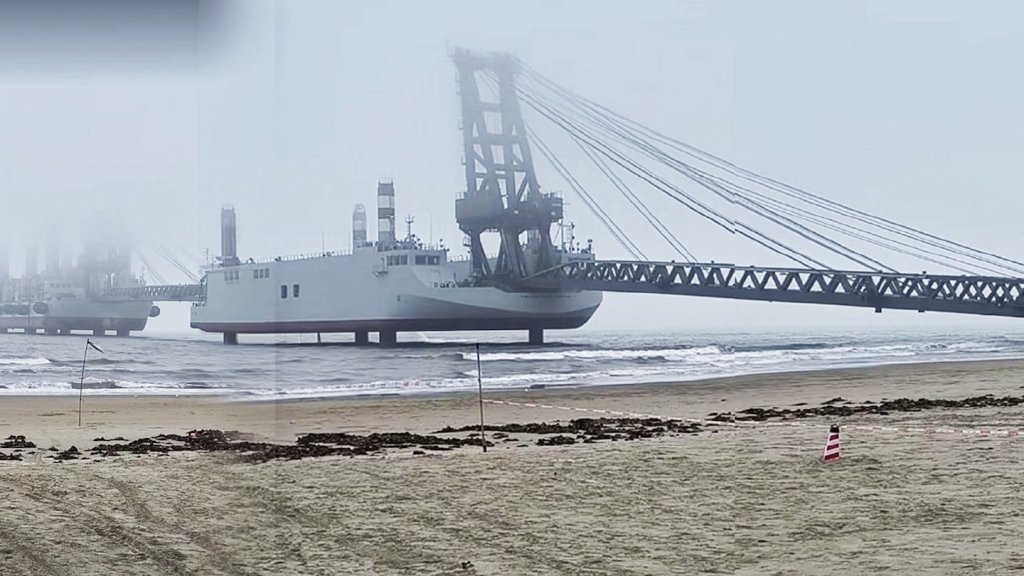 More imagery has appeared of China’s new ‘invasion barge,’ which involves a temporary pier that can be connected to other vessels via a barge, or series of barges, with jack-up supports. The development of jack-up barges is widely seen as part of preparations for a possible invasion of Taiwan. On the other hand, they also reflect the growing use of ostensibly non-military maritime assets to support amphibious operations by the Chinese People’s Liberation Army Navy (PLAN).