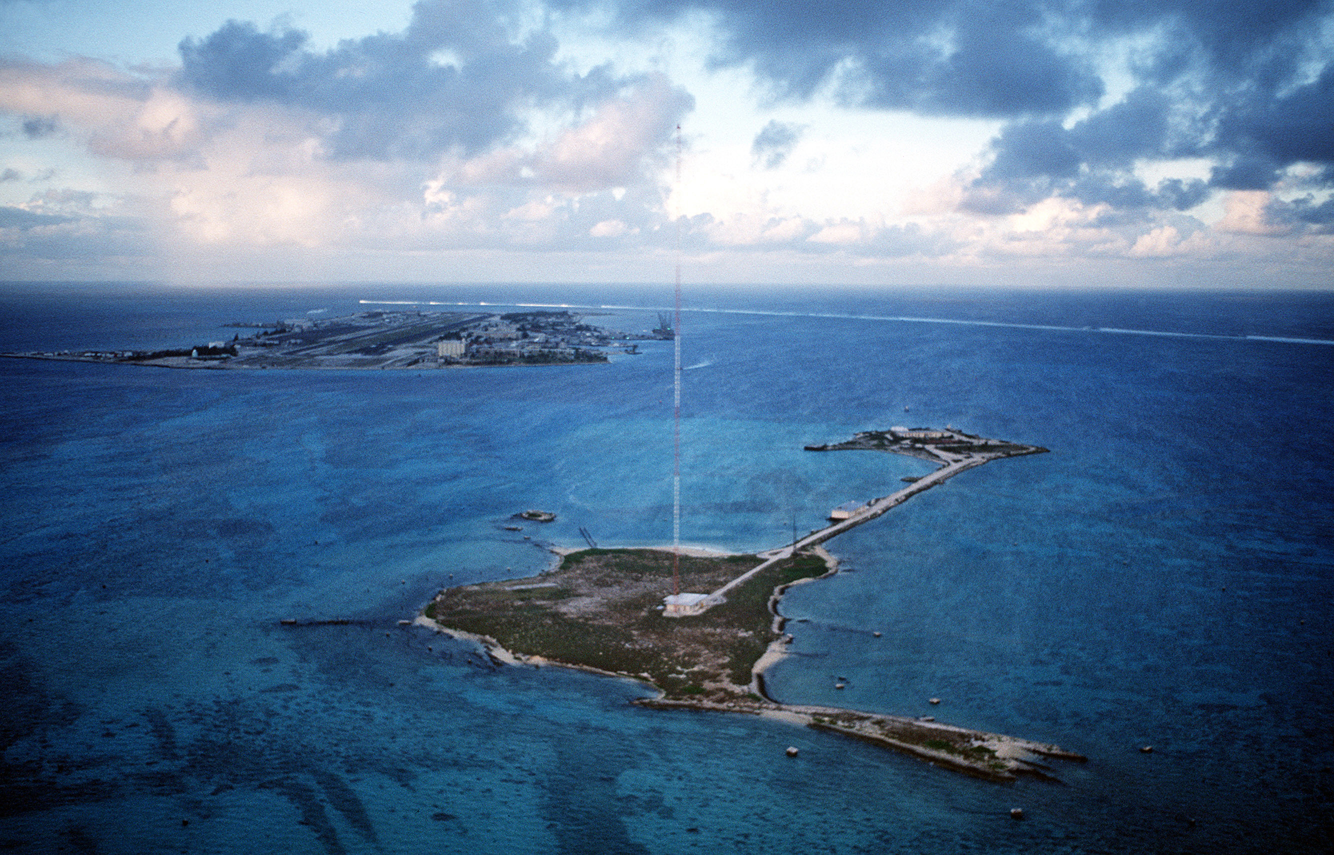 An aerial view of the atoll.