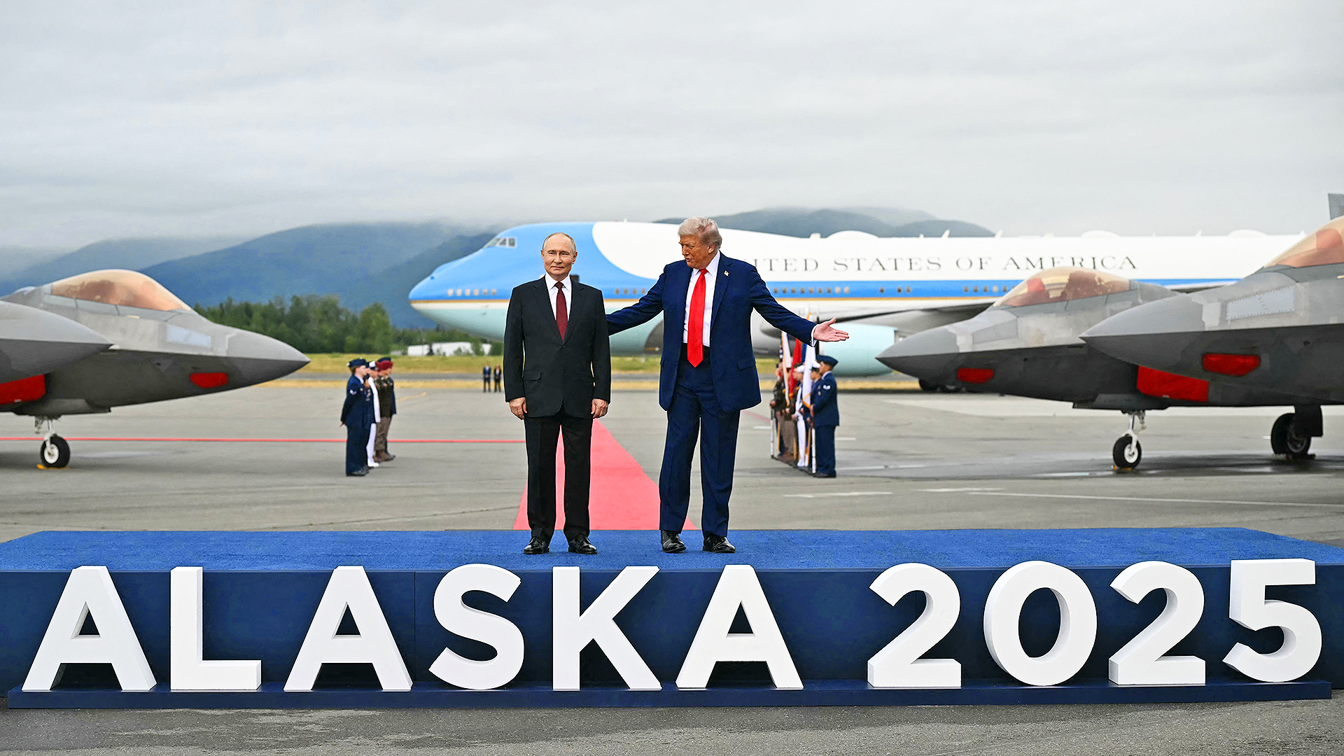 The meeting between U.S. President Donald Trump and Russian President Vladimir Putin is now underway.