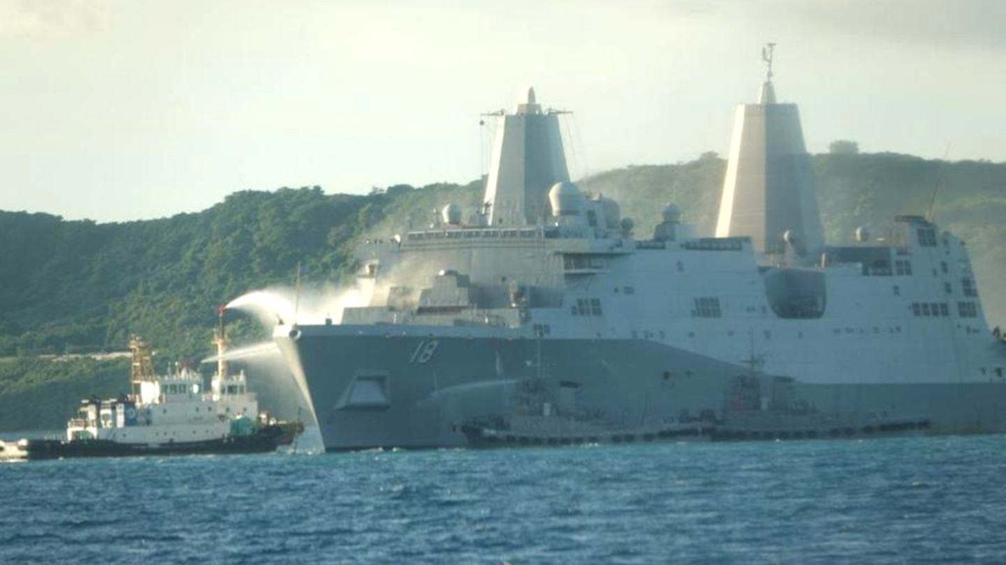 The U.S. Navy's San Antonio class amphibious warfare ship USS New Orleans suffered a fire today while it was anchored off White Beach in Uruma City on the Japanese island of Okinawa.