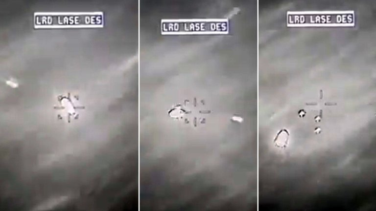 A member of Congress has shared a video claiming to show an attempt by U.S. MQ-9 Reaper drones to intercept an unidentified object in the air off the coast of Yemen last year.