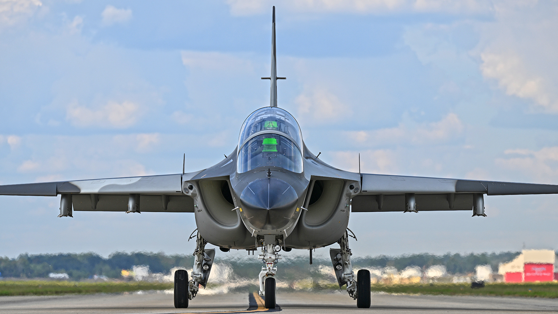 Beechcraft M-346N conducts a training flight at Key Field, Meridian, Mississippi on Sept. 30, 2025. In the rear cockpit is Umesh Sanjanwala, the State Director for Mississippi Senator Cindy Hyde-Smith. (Textron Aviation photos by Greg L. Davis) The M-346N is the proposed replacement for the T-45 Goshawk jet trainer for the U.S. Navy's Undergraduate Jet Training System and a product prepared for competition by Beechcraft in collaboration with Leonardo of Italy.