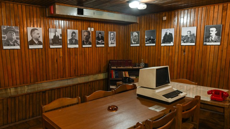 TIRANA, ALBANIA - SEPTEMBER 16: View of the interior of the Minister of Internal Affairs' office within Bunk'Art 2, a Cold War-era museum located near the Ministry of Interior in Tirana, Albania, showcasing the design, security features, and atmosphere of the period, offering insight into the secretive operations of the Albanian government during the Cold War, on September 16, 2024, in Tirana, Albania. (Photo by Artur Widak/NurPhoto via Getty Images)