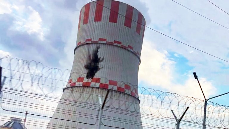 A Ukrainian drone hit the cooling tower of the Novovoronezh Nuclear Power Plant in Russia, the latest in a series of incidents at nuclear plants in the region.