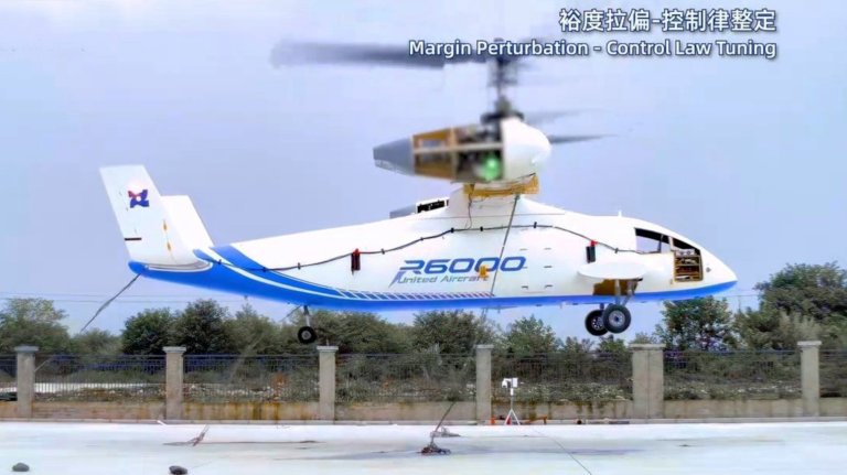 Images show that a large tiltrotor drone called the R6000, being developed by United Aircraft in China, has now entered flight testing.