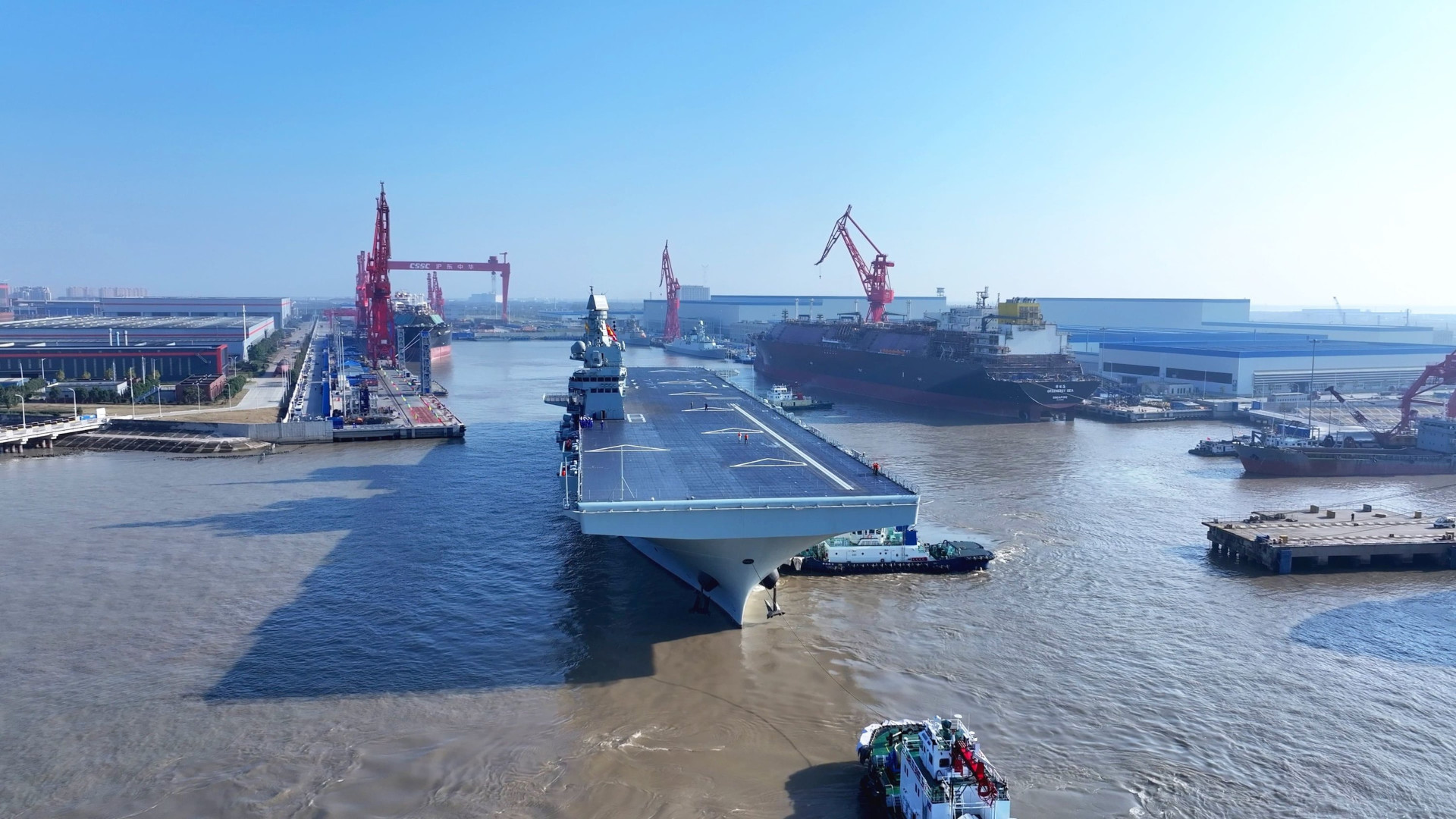 China's Type 076 Supersized Amphibious Assault Ship Heads To Sea