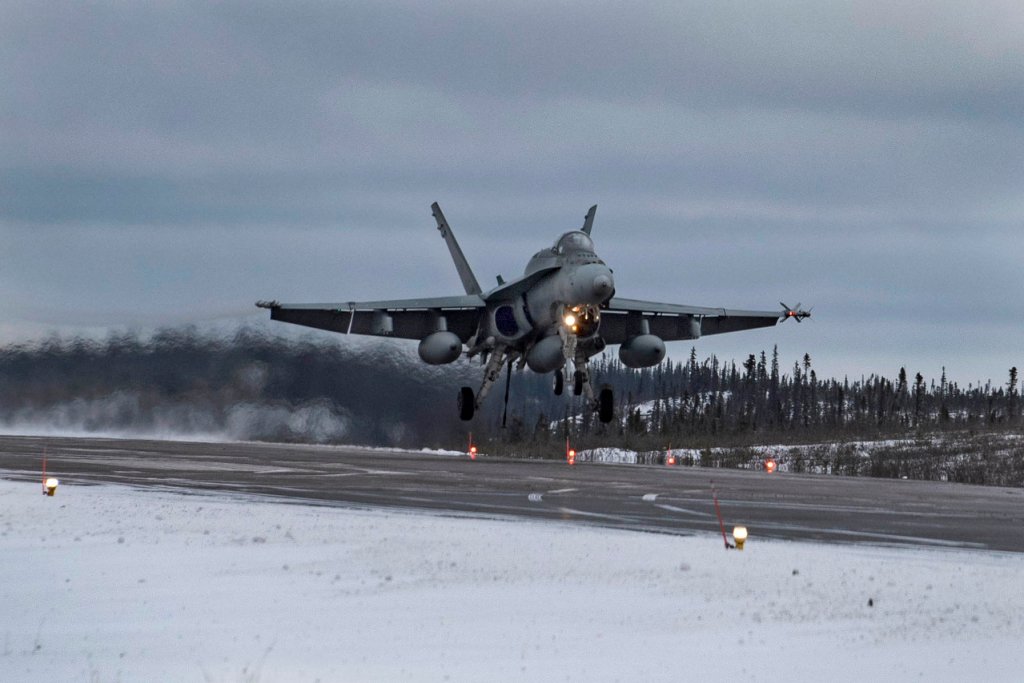 An F18's landing at EX NOBLE DEFENDER, taken on Oct 3rd 2022 in Inuvik, Northwest Territories.