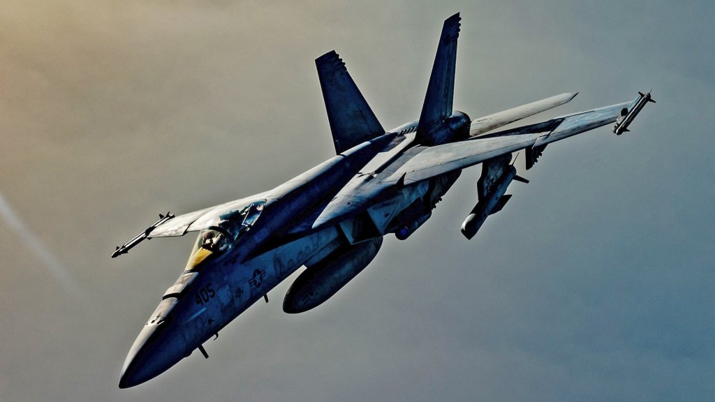 A U.S. Navy F/A-18 Super Hornet, assigned to the Harry S. Truman Carrier Strike Group, flies away from an Air Force KC-135 Stratotanker after aerial refueling over the U.S. Central Command area of responsibility, April 8, 2025. The KC-135 Stratotanker is the backbone of U.S. Air Forces Central's global reach aerial refueling capability and delivers critical support to joint and coalition aircraft in order to guarantee war-winning airpower throughout the CENTCOM AOR.