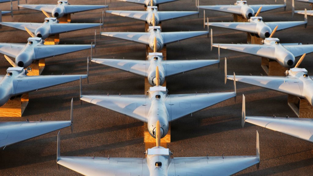 U.S. CENTRAL COMMAND AREA OF RESPONSIBILITY (Nov. 23, 2025) Low-cost Unmanned Combat Attack System (LUCAS) drones are positioned on the tarmac at a base in the U.S. Central Command (CENTCOM) operating area, Nov. 23. The LUCAS platforms are part of a one-way attack drone squadron CENTCOM recently deployed to the Middle East to strengthen regional security and deterrence. (Courtesy Photo)
