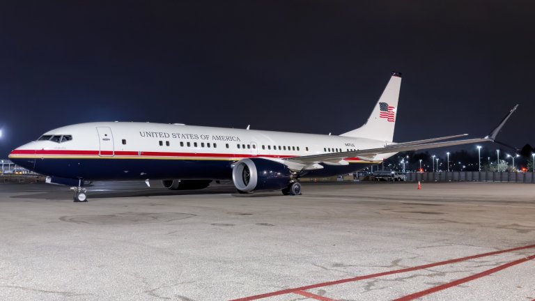 A 737 Boeing Business Jet (BBJ) with a luxurious VVIP interior has re-emerged unexpectedly tied to the Department of Homeland Security (DHS), as evidenced by a large departmental seal in the main cabin.