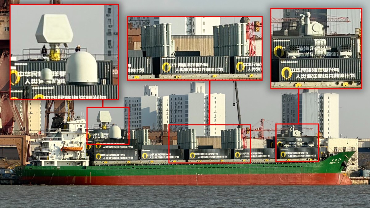 Chinese Cargo Ship Packed Full Of Modular Missile Launchers Emerges