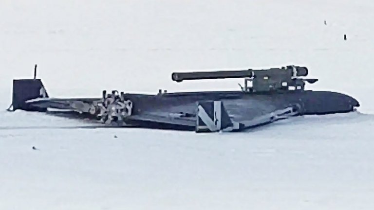 Shahed-136 crashed with a shoulder-fired heat seeking missile attached.