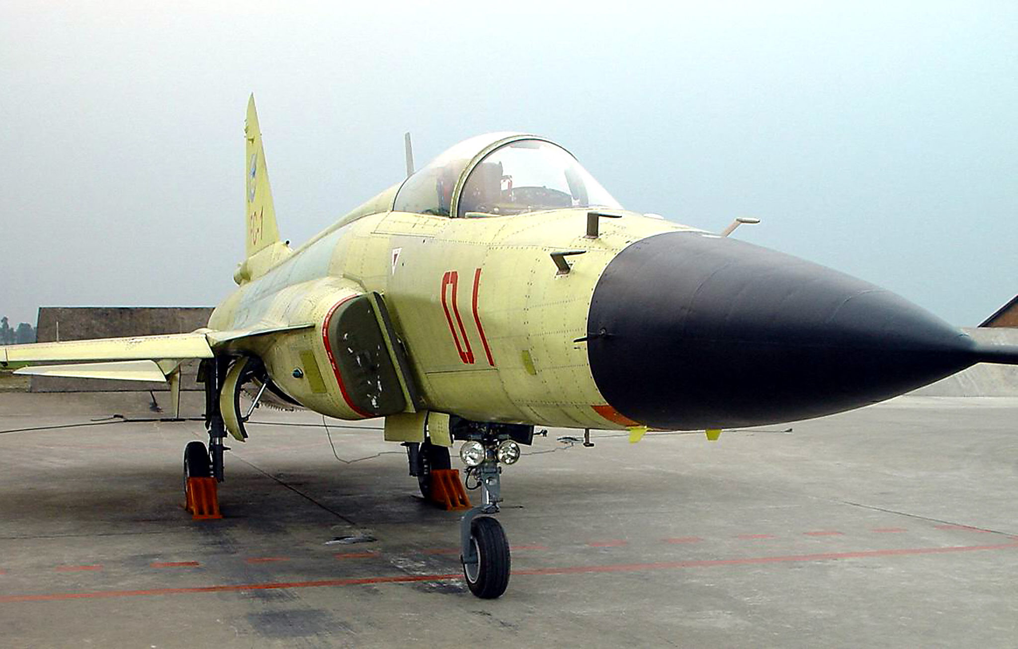 TOPSHOT - An undated file photo of the prototype of FC-1, also known as the JF-17 Thunder or the Super J-7, in Chengdu, southwestern China's Sichuan province. The Chinese air force is contemplating the purchase of a joint Sino-Pakistani fighter jet which could greatly boost the prospects for the FC-1 on the world market, after a publicly held test flight was made with great fanfare on Wednesday in southeastern Chengdu city, Sichuan province, with Pakistani Air Force Chief Kaleem Saadat attending the ceremony. (CHINA OUT) AFP PHOTO (Photo by KANWA NEWS / AFP) (Photo by STR/KANWA NEWS/AFP via Getty Images)