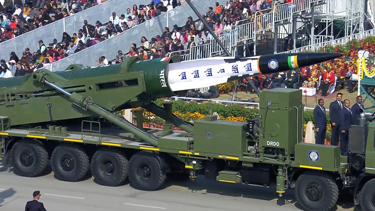 India hypersonic missile unveiled during a parade.