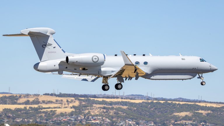 Australia has taken the next step in its wide-ranging program to overhaul its air force with the arrival of its first MC-55A Peregrine. The platform, configured for “airborne intelligence, surveillance, reconnaissance, and electronic warfare” (AISREW), is a highly modified version of the Gulfstream G550 business jet, an increasingly popular choice for adaptation for these kinds of specialist missions.