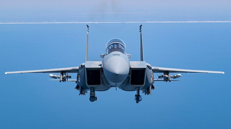 A U.S. Air Force F-15EX Eagle II flies over the Gulf of America, September 16, 2025. The F-15EX, from the 40th Flight Test Squadron at Eglin Air Force Base, Florida, is one of the first F-15EXs in the Air Force, and is going through developmental and operational test series at Eglin to prepare the platform to be delivered to the warfighter.