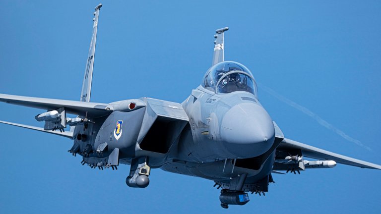 A U.S. Air Force F-15EX Eagle II flies over the Gulf of America, September 16, 2025. The F-15EX, from the 40th Flight Test Squadron at Eglin Air Force Base, Florida, is one of the first F-15EXs in the Air Force, and is going through developmental and operational test series at Eglin to prepare the platform to be delivered to the warfighter.  