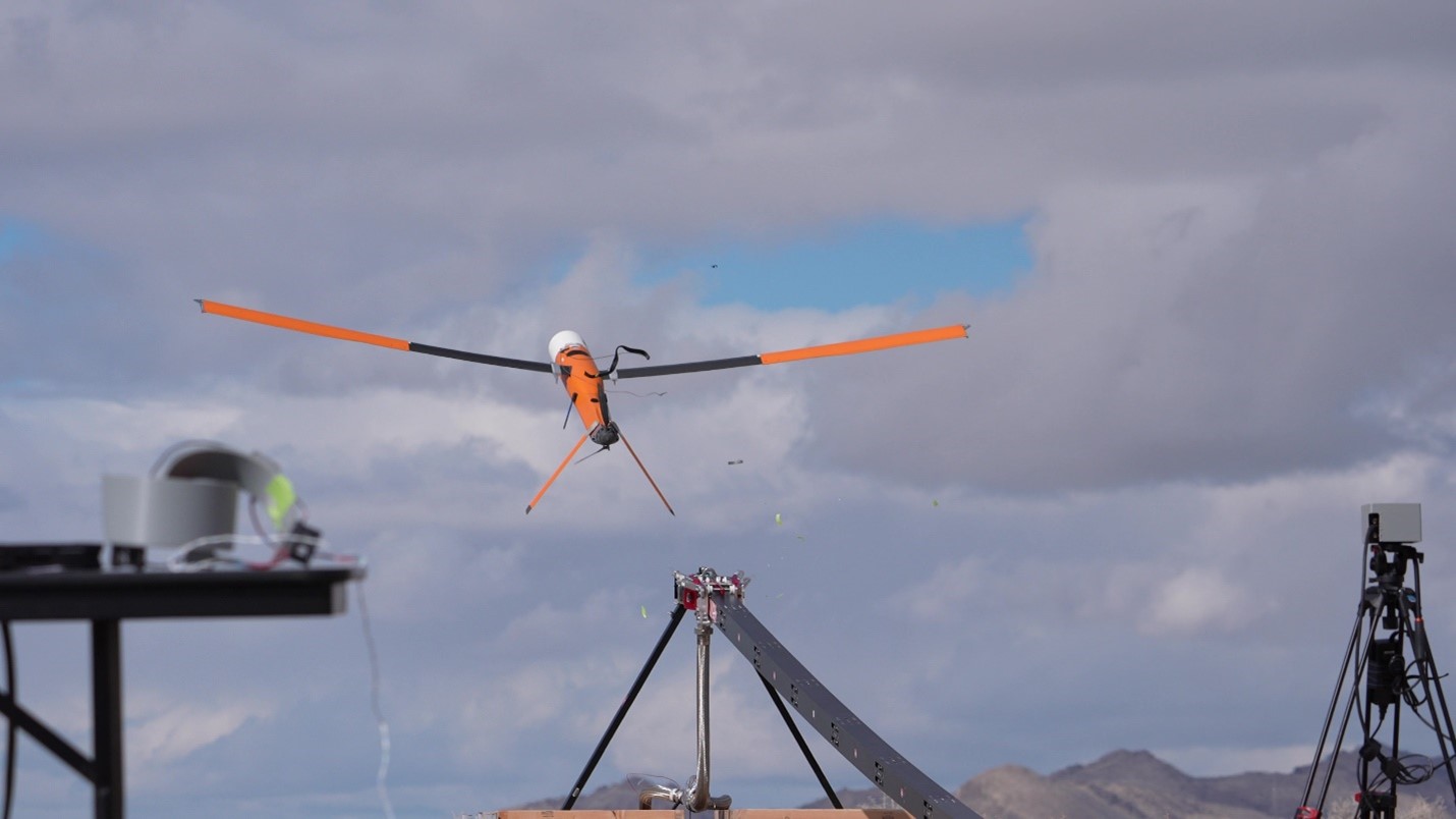 Aurora Flight Sciences launches an Anduril Altius-700 during the tests at Dugway Proving Grounds, Utah. (Aurora Flight Sciences Photo)