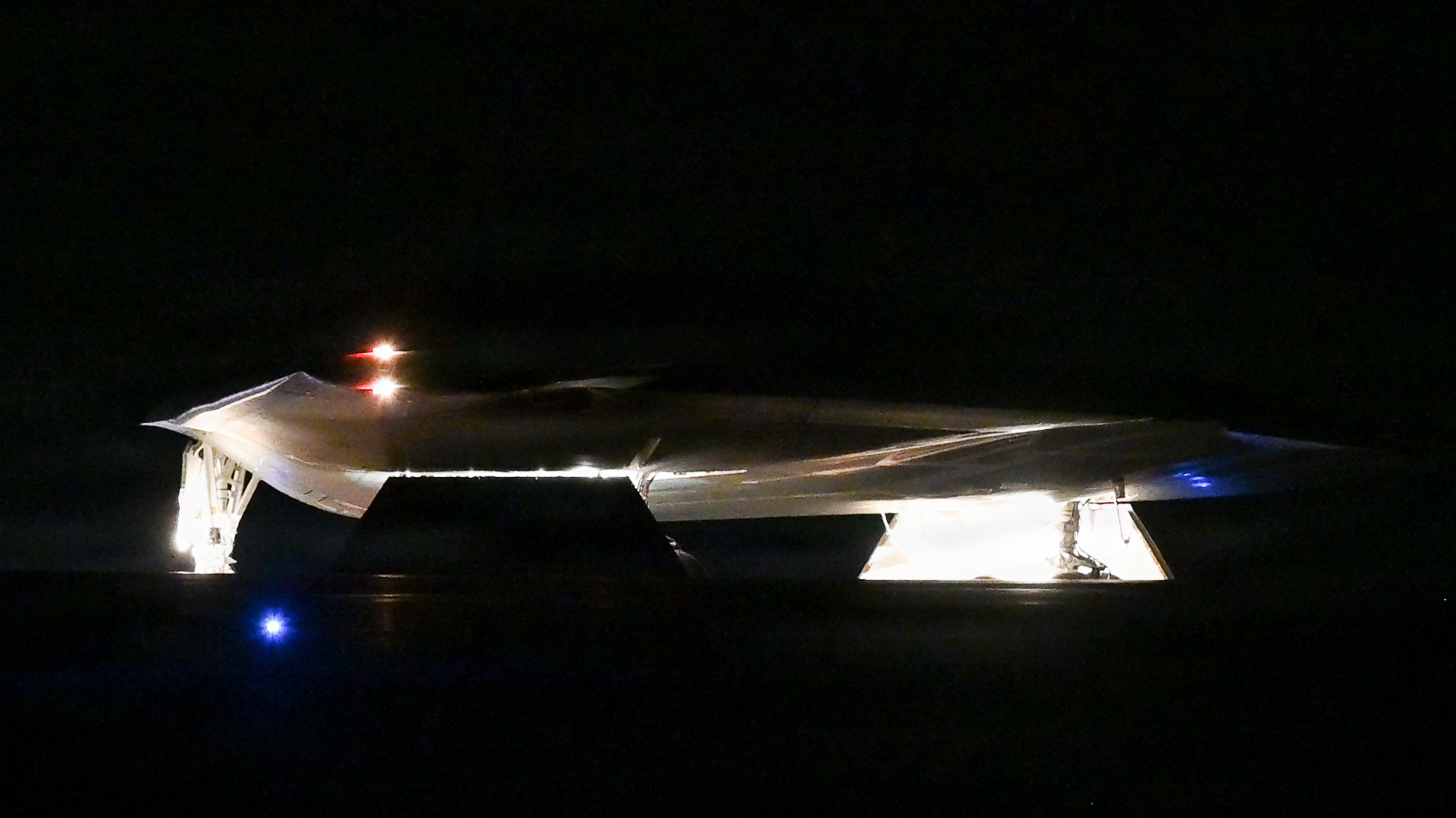 A B-2 Spirit stealth bomber prepares to takeoff to conduct a mission during Operation Epic Fury, March 17, 2026. (U.S. Air Force photo)