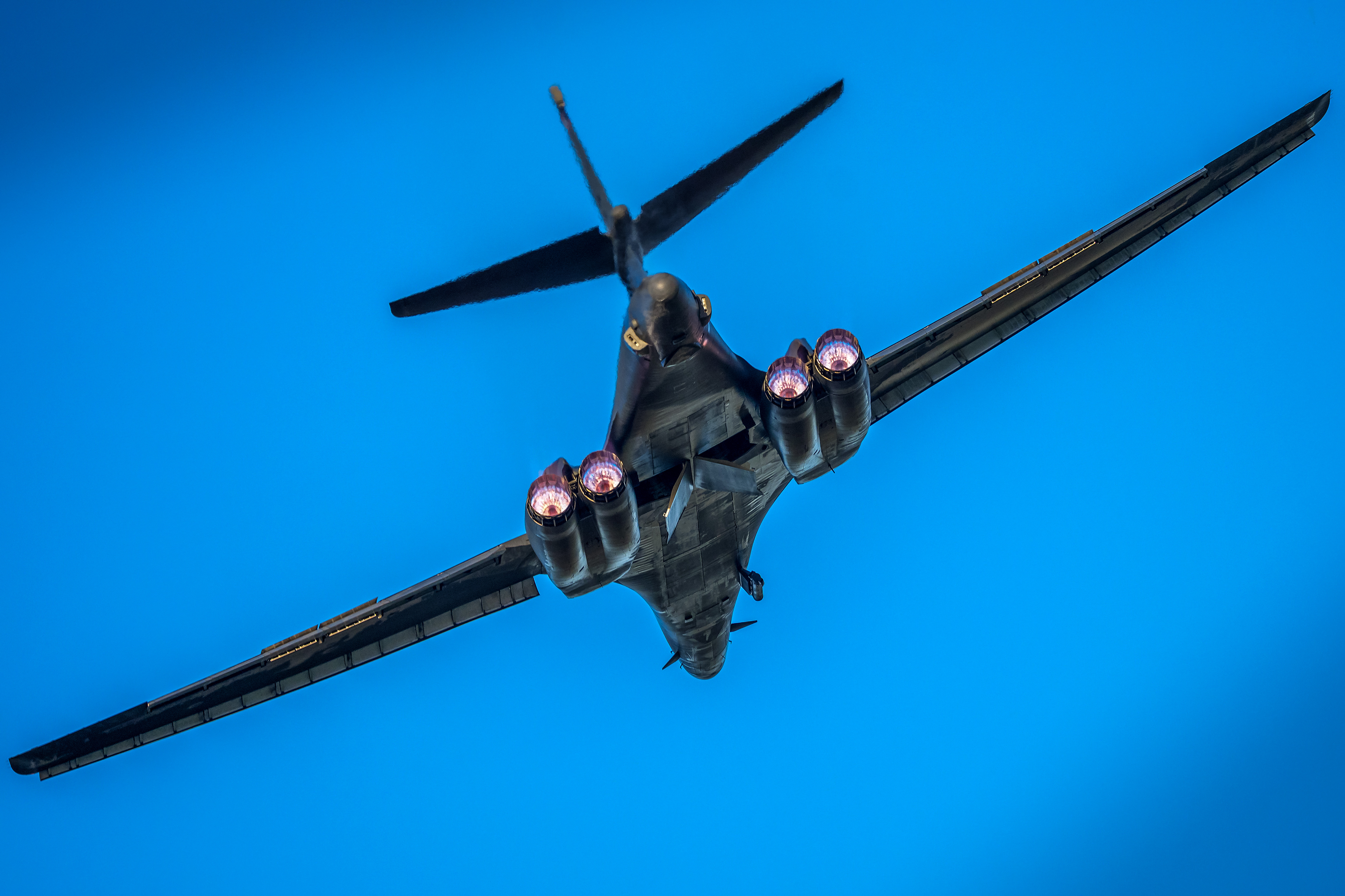 FAIRFORD, ENGLAND - MARCH 14: A USAF B-1 Lancer bomber takes off on a sortie from RAF Fairford on March 14, 2026 in Fairford, England. Since UK Prime Minister Keir Starmer allowed the US to use British bases to launch defensive strikes against Iranian missile sites, a variety of US military aircraft including B52 bombers, and B-1 bombers, have arrived at RAF Fairford in Gloucestershire. (Photo by Christopher Furlong/Getty Images)
