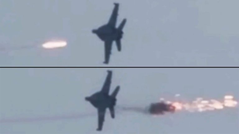 Super Hornet has a near miss with a SAM near the short of the Gulf Of Oman.