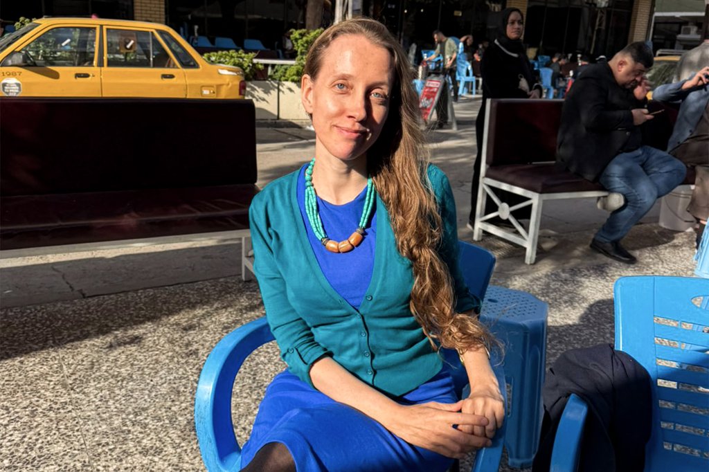 TOPSHOT - US journalist Shelly Kittleson poses for a picture in Baghdad on March 31, 2026. Kittleson was kidnapped on March 31, in Baghdad by a suspected Iranian-backed Iraqi armed group, the United States said, as regional security deteriorates following the US-Israeli attack on Iran. The State Department said it had warned the journalist of security risks and was working to ensure the American's release "as soon as possible". (Photo by AFP via Getty Images)