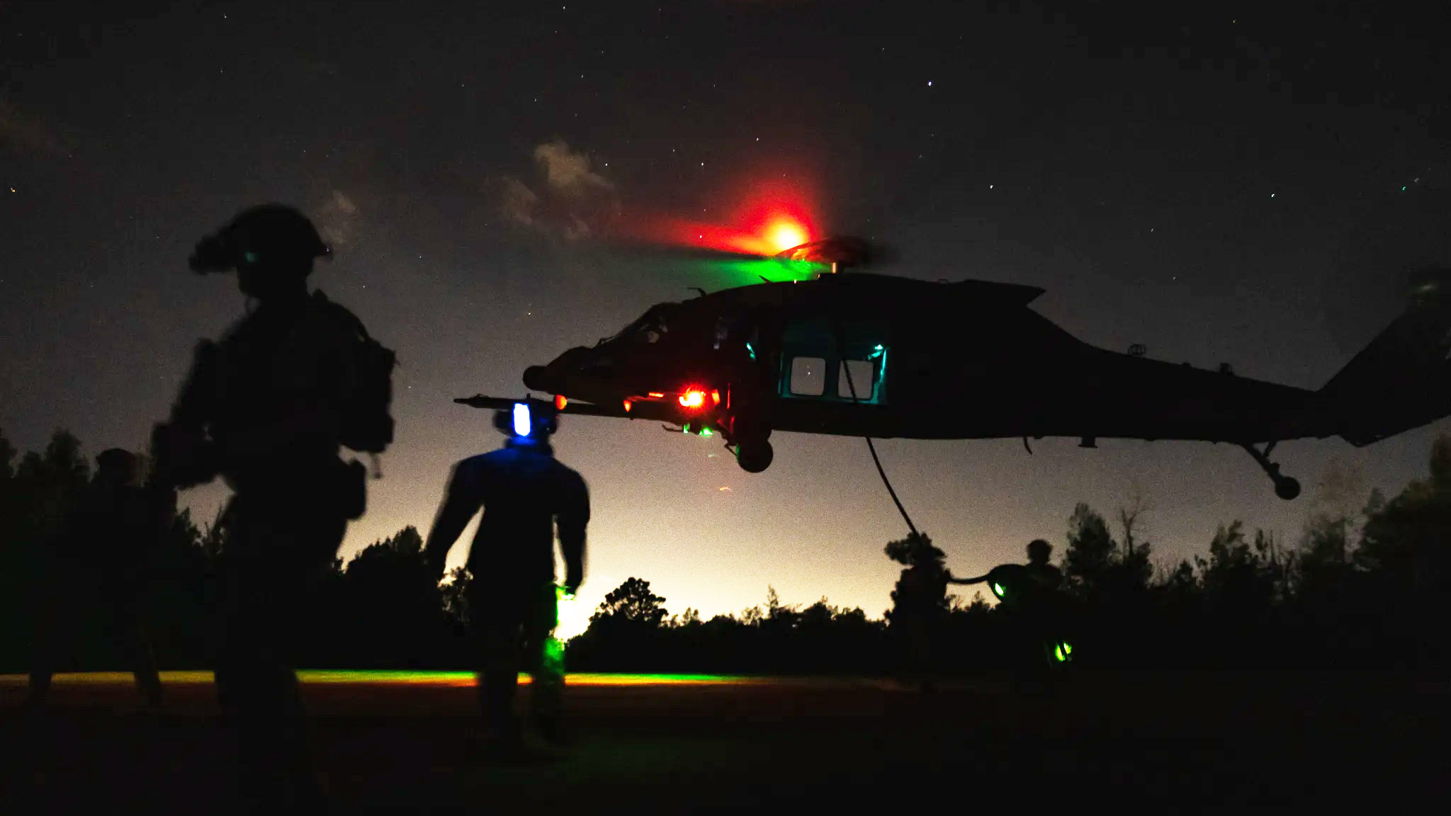 U.S. special operations forces conducting the rescue of the F 15E weapons systems officer from mountainous terrain deep inside Iran