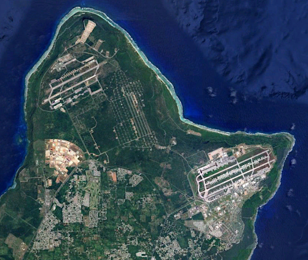 تصویر ماهواره‌ای از بخش شمالی گوام و تاسیسات نظامی آمریکا در آن