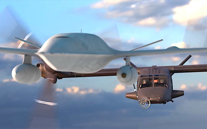 Army officials and the MV-75A's prime contractor, Bell, have both pointed to a future where tanker drones like the U.S. Navy's forthcoming MQ-25 Stingray could help extend the Cheyenne II's reach.