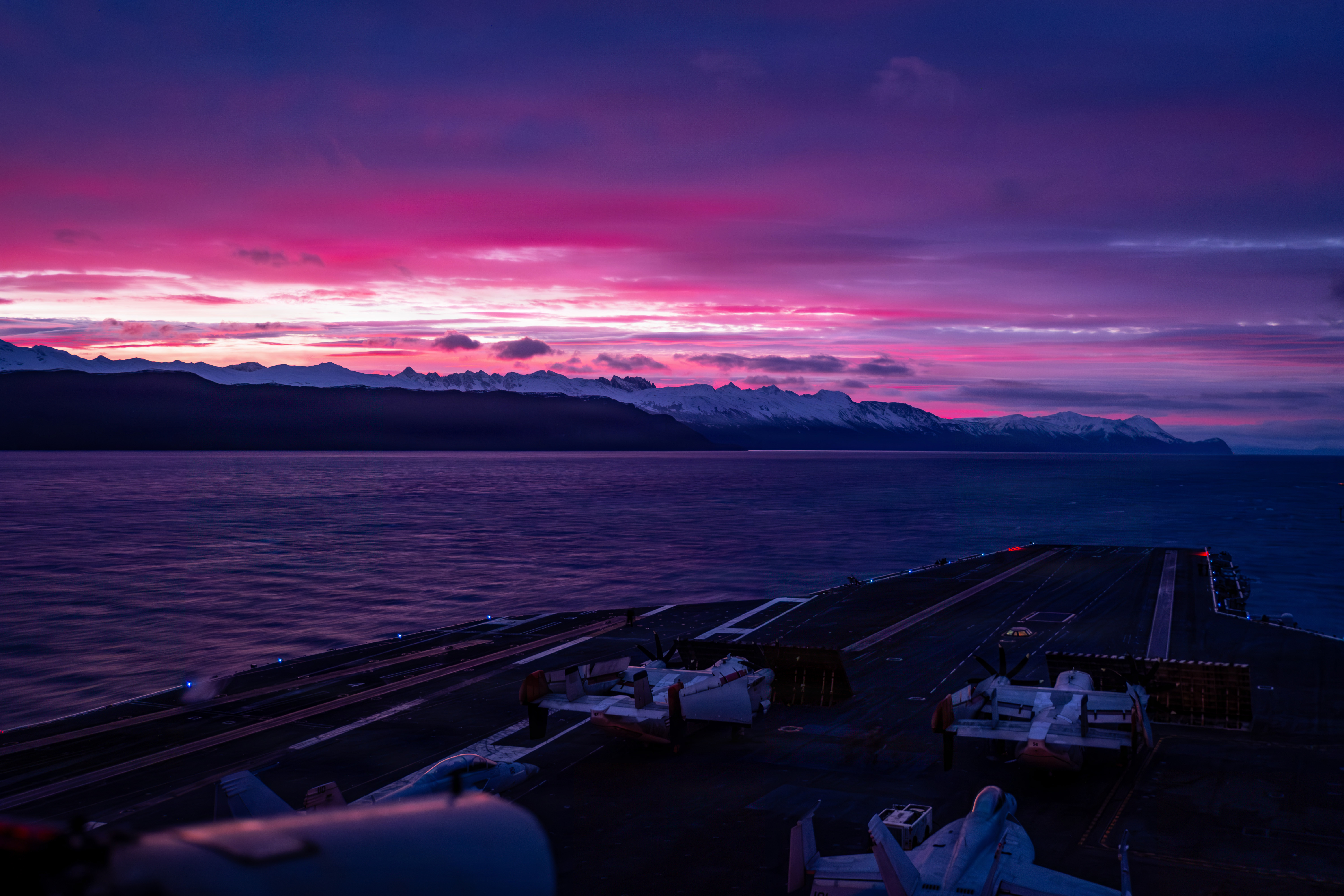 Nimitz-class aircraft carrier USS Nimitz (CVN 68) transits the Strait of Magellan, April 26, 2026. Nimitz is deployed as part of Southern Seas 2026 which seeks to enhance capability, improve interoperability, and strengthen maritime partnerships with countries throughout the region through joint, multinational and interagency exchanges and cooperation. (U.S. Navy photo by Mass Communication Specialist 3rd Class Gina Gallia)