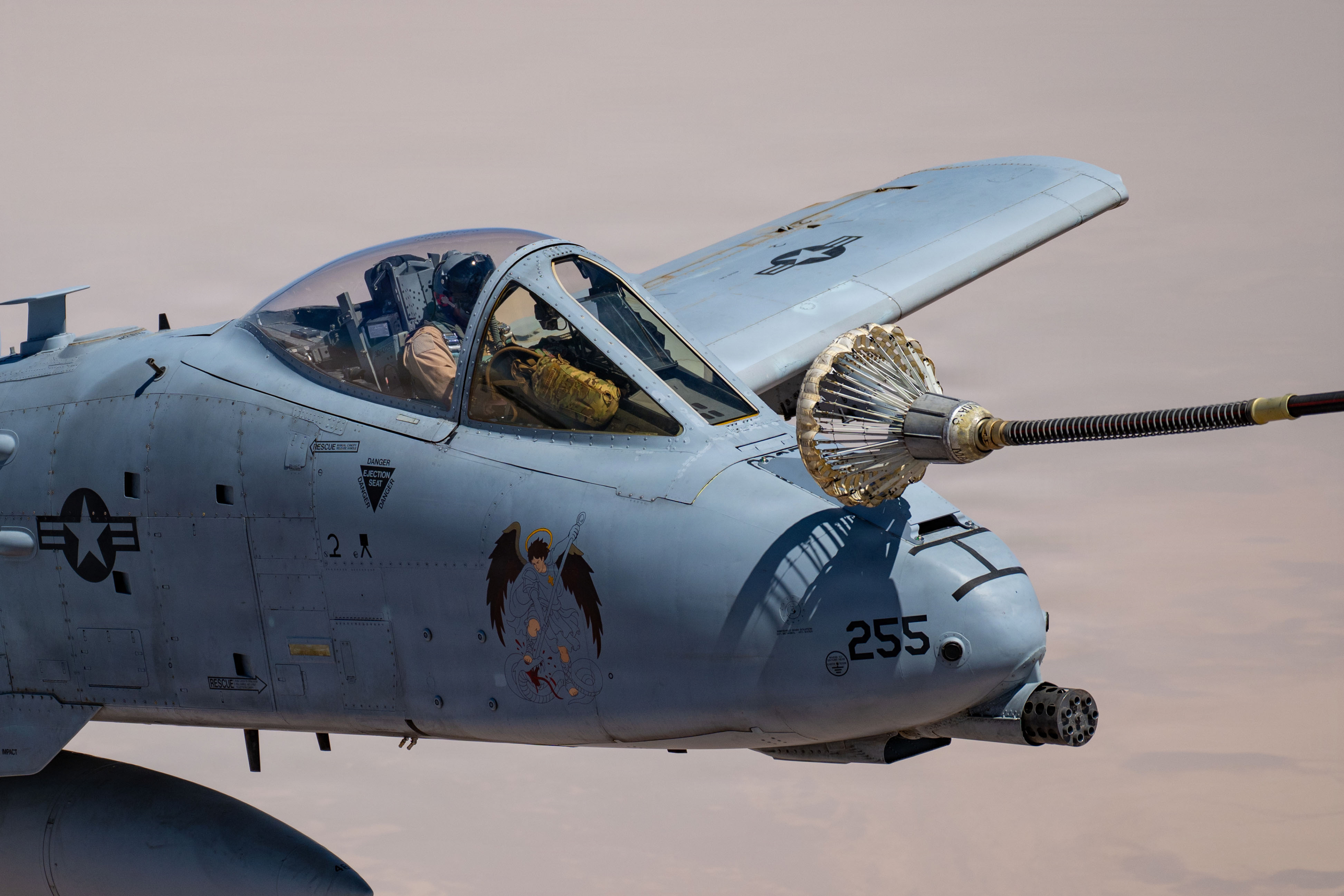 A U.S. Air Force A-10C Thunderbolt II aircraft refuels from an HC-130J Combat King II aircraft in the U.S. Central Command area of responsibility, May 9, 2026. (U.S. Air Force photo)
