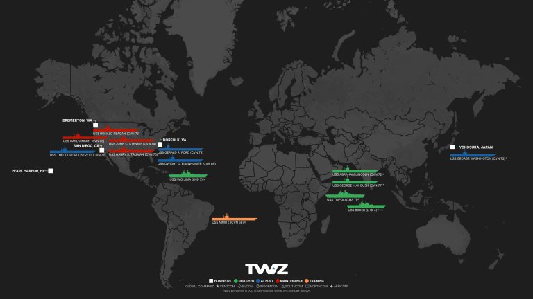 Tracking U.S. Aircraft Carriers As of May 17 2026