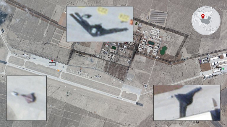 Two Massive Chinese Stealth Flying Wings Spotted Again at Secretive Drone Base