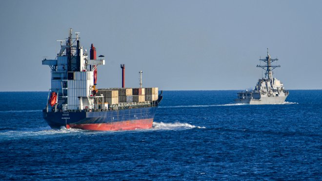 CENTCOM says the first two ships have transited the Strait of Hormuz under Project Freedom.