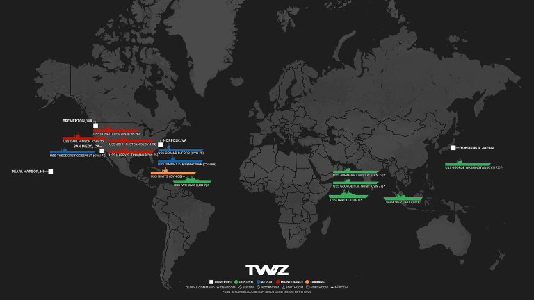 Where are the aircraft carriers?