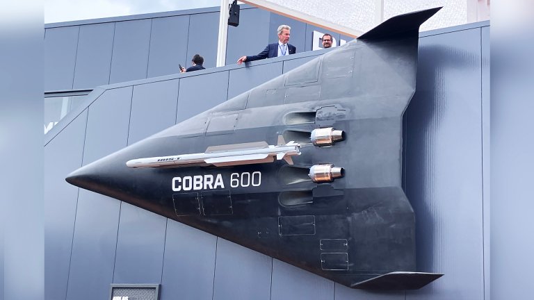 Cobra 600 drone with IRIS-T missile at ILA Berlin 2026.