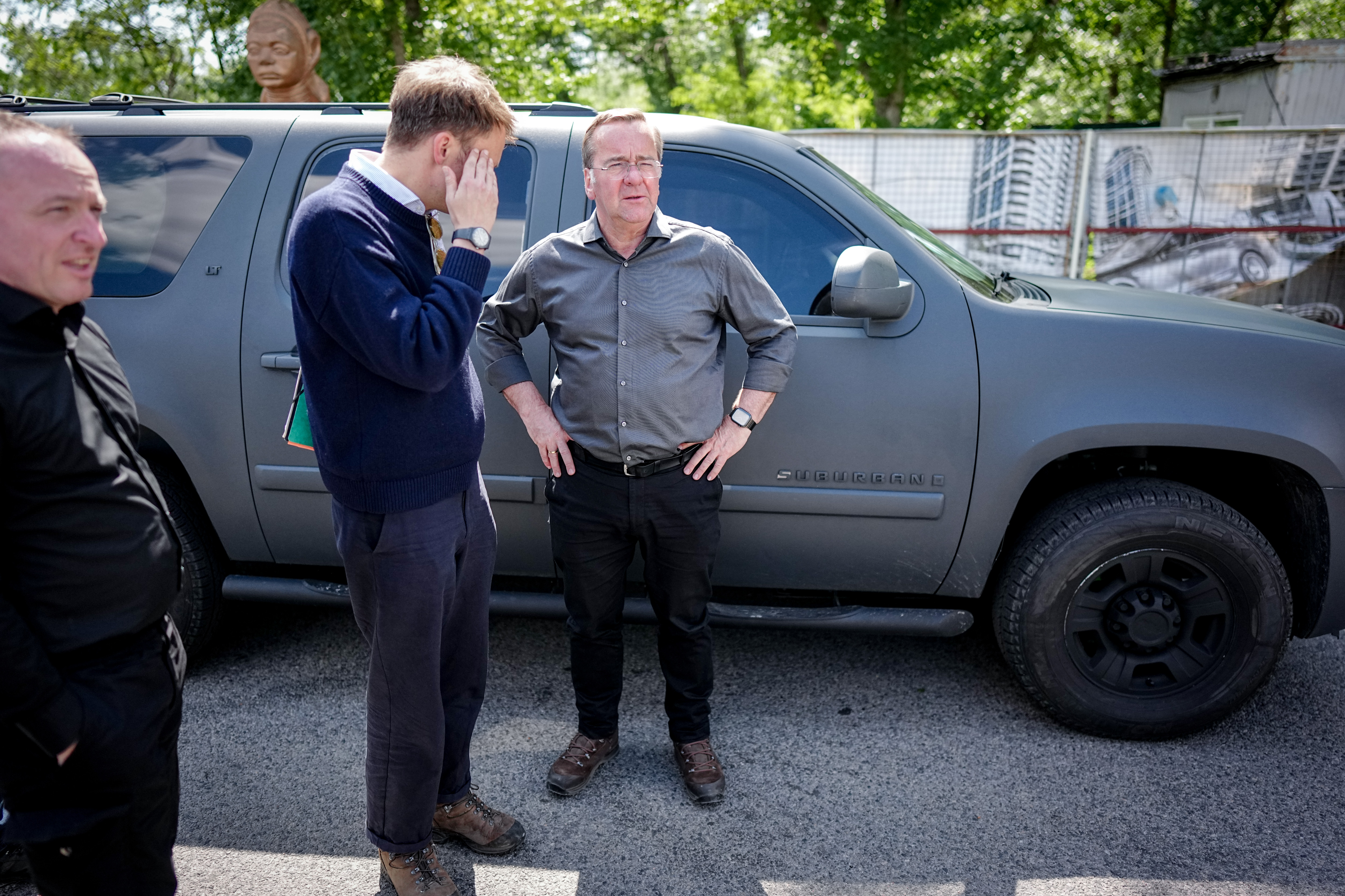 12 May 2026, Ukraine, Dnipró;: German Defense Minister Boris Pistorius today visited the command post of the Ukrainian Army's combat and reconnaissance drone unit in Dnipro during a visit to the Eastern European country. Photo: Kay Nietfeld/dpa (Photo by Kay Nietfeld/picture alliance via Getty Images)
