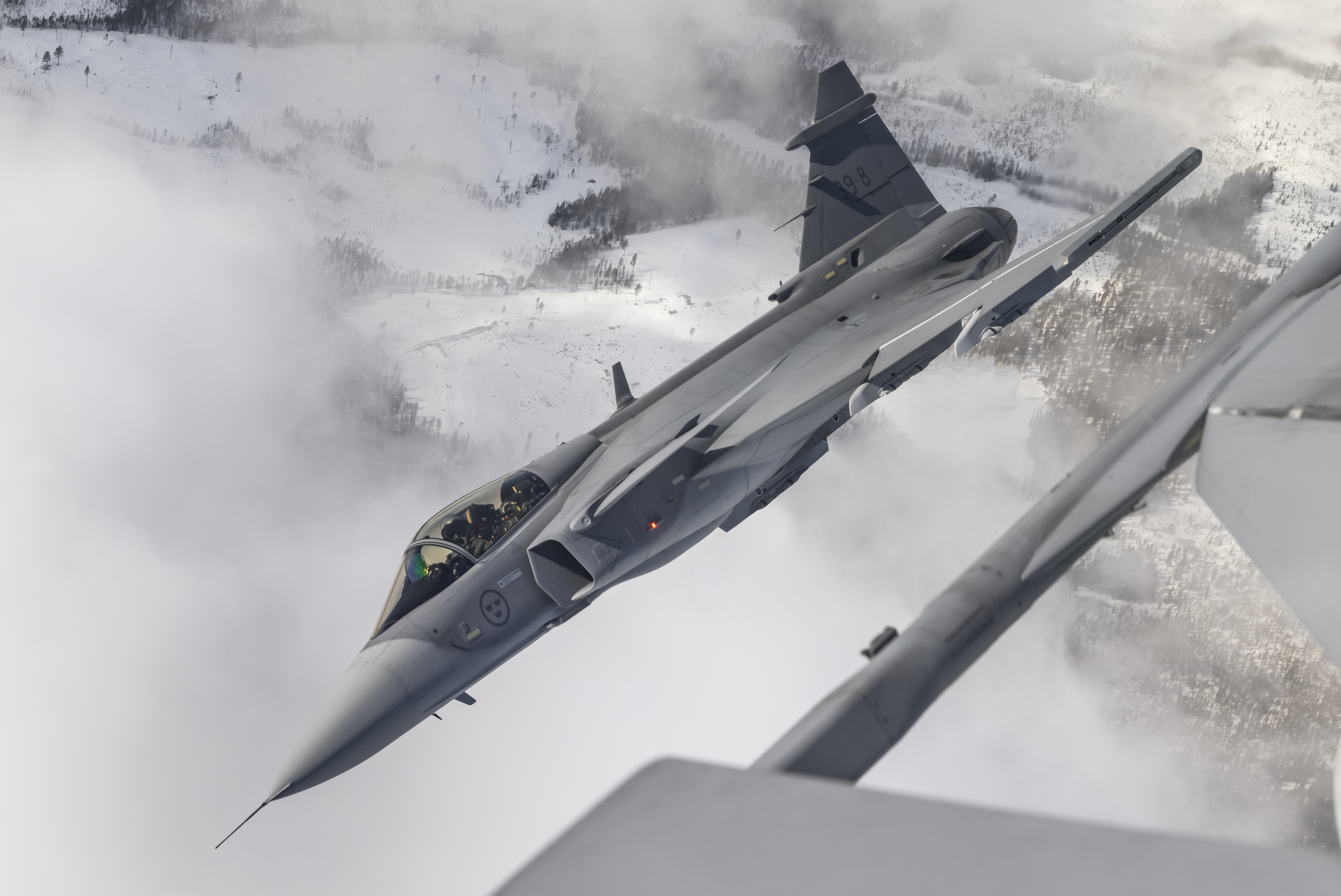 Gripen E in the northern part of Sweden.