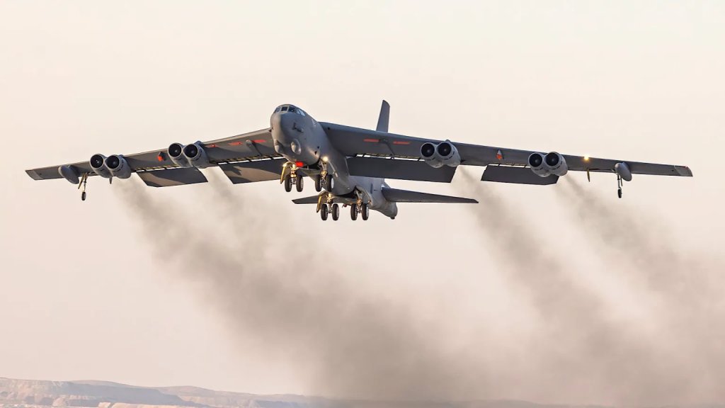 A stock picture of a B-52 bomber at Edwards. USAF