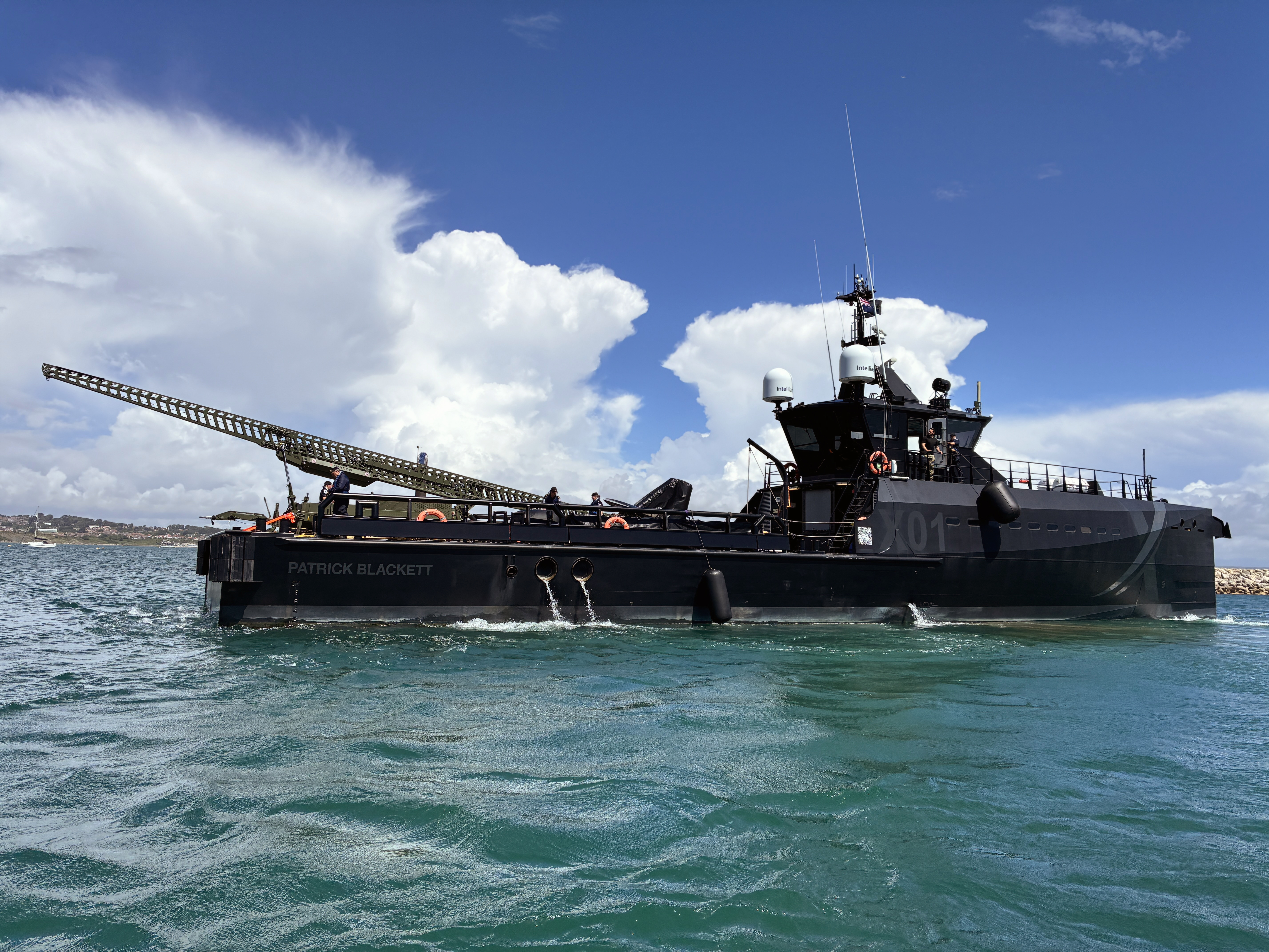 The Royal Navy has successfully launched a strike-capable drone from a ship at sea, marking a significant step forward in the UK’s drive to create a hybrid naval force to defend against evolving threats. Working with British Army colleagues, sailors on experimentation ship XV Patrick Blackett launched the Nyan One Way Effector drone during recent trials off the south coast of England. Already tested extensively during land exercises, the autonomous drone was taken to sea to explore how it could be operated from a ship. Pre-programmed to fly to a specific target, the system was flown from a launcher installed on the ship’s deck. *** Local Caption ***