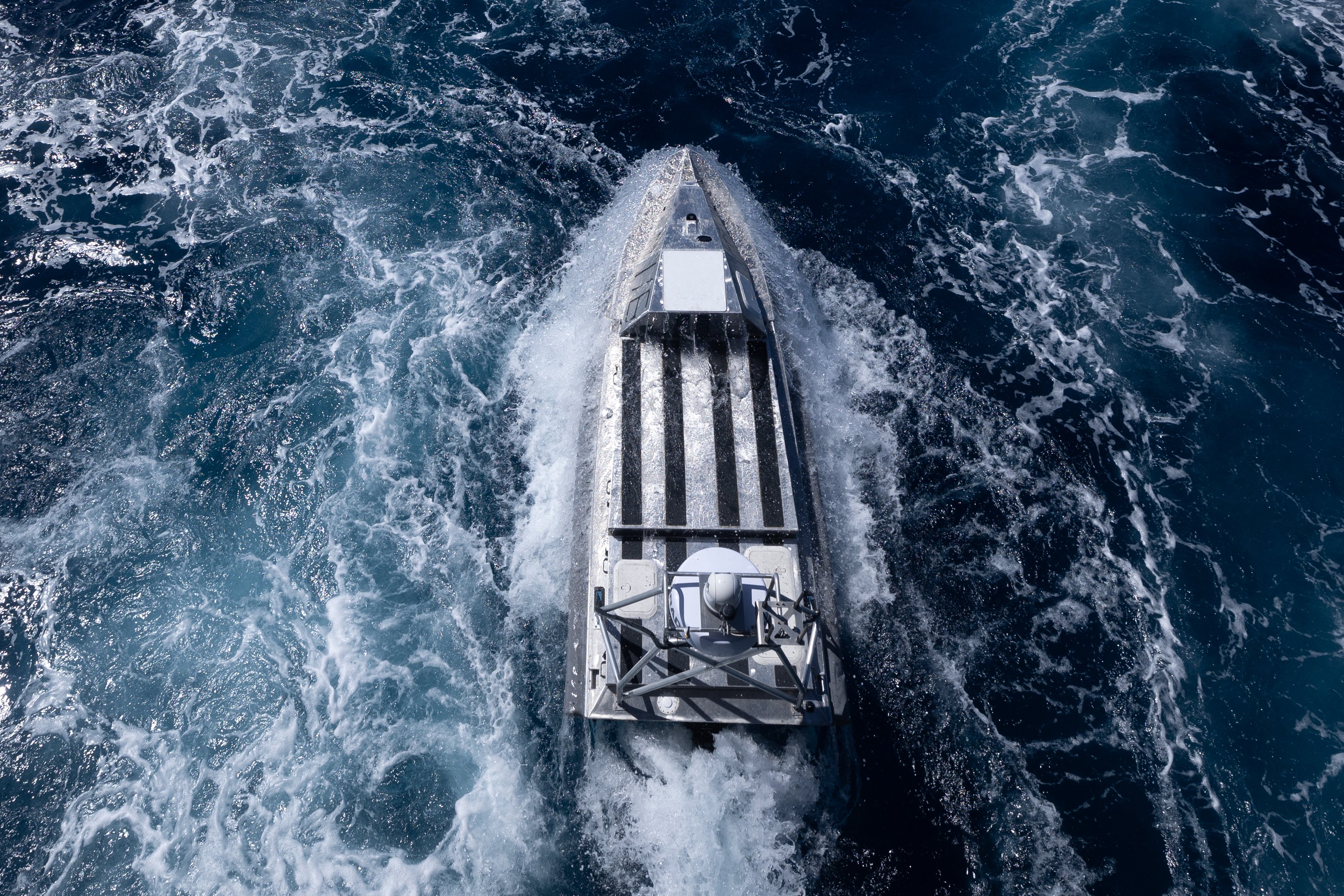 250923-N-N3764-1077 ATLANTIC OCEAN (Sep. 23, 2025) A U.S. Navy Global Autonomous Reconnaissance Craft (GARC) maneuvers in the Atlantic Ocean during UNITAS 2025, the 66th iteration of the world’s longest-running multinational maritime exercise. Unmanned and remotely operated vehicles and vessels extend the capability of interconnected manned platform sensors to enhance capacity across the multinational force. UNITAS, Latin for Unity, focuses on enhanced interoperability, building regional partnerships, and demonstrating U.S. Naval Forces Southern Command/U.S. 4th Fleet as the trusted maritime partner in the Caribbean, Central and South America. UNITAS 2025 also leads off a series of events celebrating the U.S. Navy 250th Birthday. (Official U.S. Navy photo)