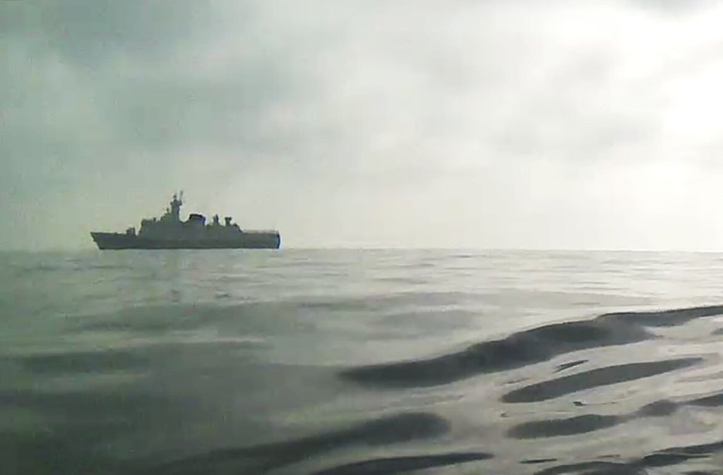 A Chinese PLAN Type 056 corvette as viewed by a Seasats Lightfish during a recent autonomous voyage through the Taiwan Strait.