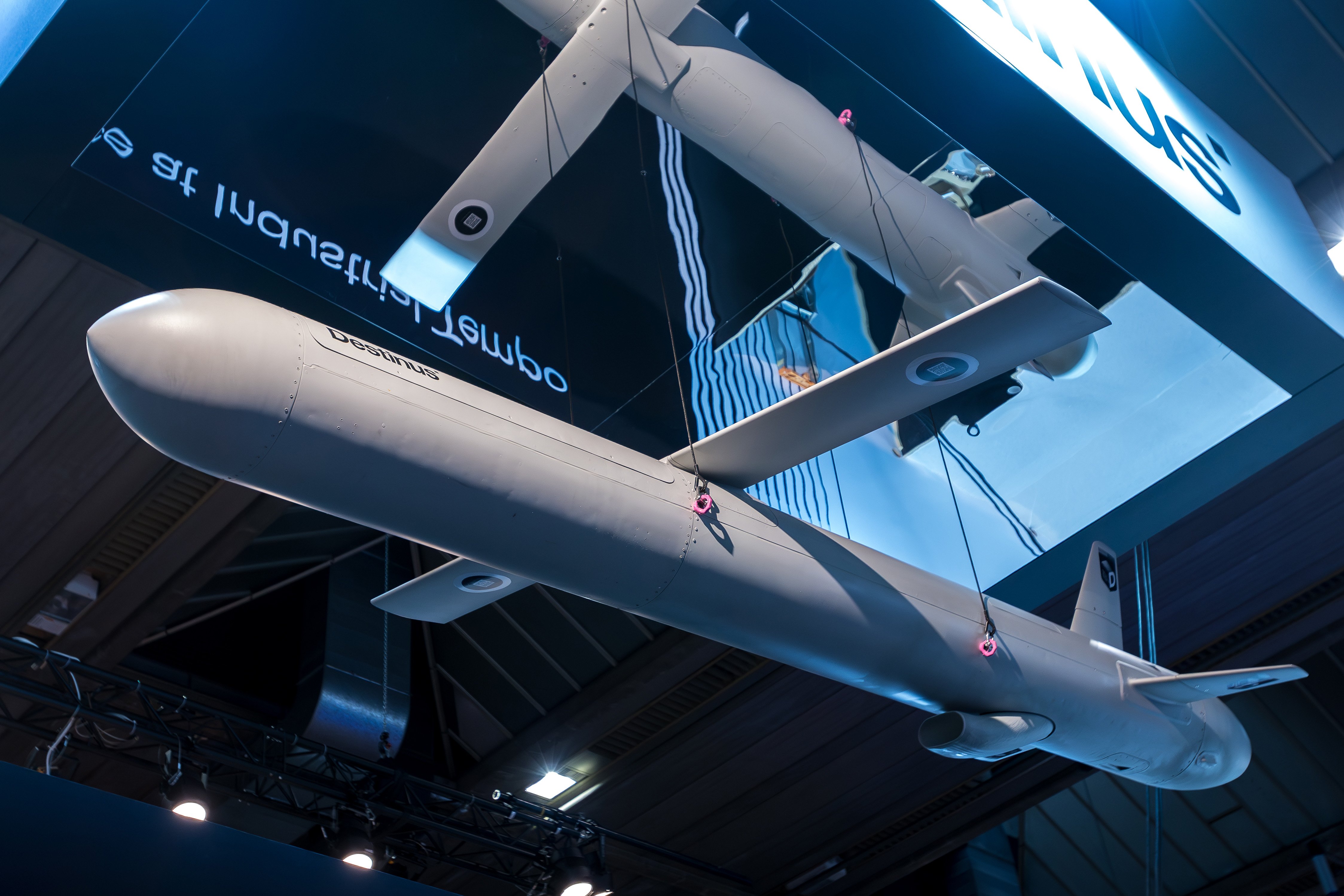 BRUSSELS, BELGIUM - MARCH 13: A Ruta Missile Block 1 developed by Dutch company Destinus is displayed at the company’s stand during the inaugural edition of the Brussels European Defence Exhibition & Conference (BEDEX) on March 13, 2026 in Brussels, Belgium. The new BEDEX event has been created in partnership with the Belgian Ministry of Defence and Armed Forces to showcase the European and NATO defence industries, as Belgium and other European countries increase defence spending in response to the current geopolitical climate. (Photo by Omar Havana/Getty Images)