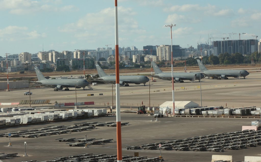 25 May 2026, Israel, Tel Aviv: US Air Force Boeing KC-135 Stratotanker aerial-refuelling aircrafts are seen on the tarmac at Ben Gurion Airport in Tel Avivl. The presence of US military aircraft highlighted ongoing security cooperation during the ceasefire period. Photo: Gil Cohen-Magen/dpa (Photo by Gil Cohen-Magen/picture alliance via Getty Images)
