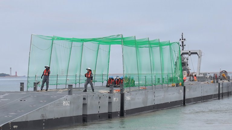 The Marines used anti-drone netting in a recent training exercise.