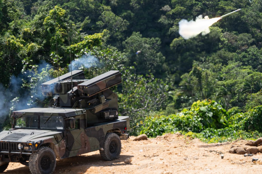 An AN/TWQ-1 Avenger Air Defense System of 35th Air Defense Artillery Brigade engages a target during Tenacious Archer 2026 in Airai, Palau, July 31, 2026. Tenacious Archer is a U.S. Army Pacific-led multilateral joint exercise that focuses on cooperation, interoperability, and advancing the mutual interest of a free and open Indo-Pacific. (U.S. Army photo by Sgt. Martin Nalls)