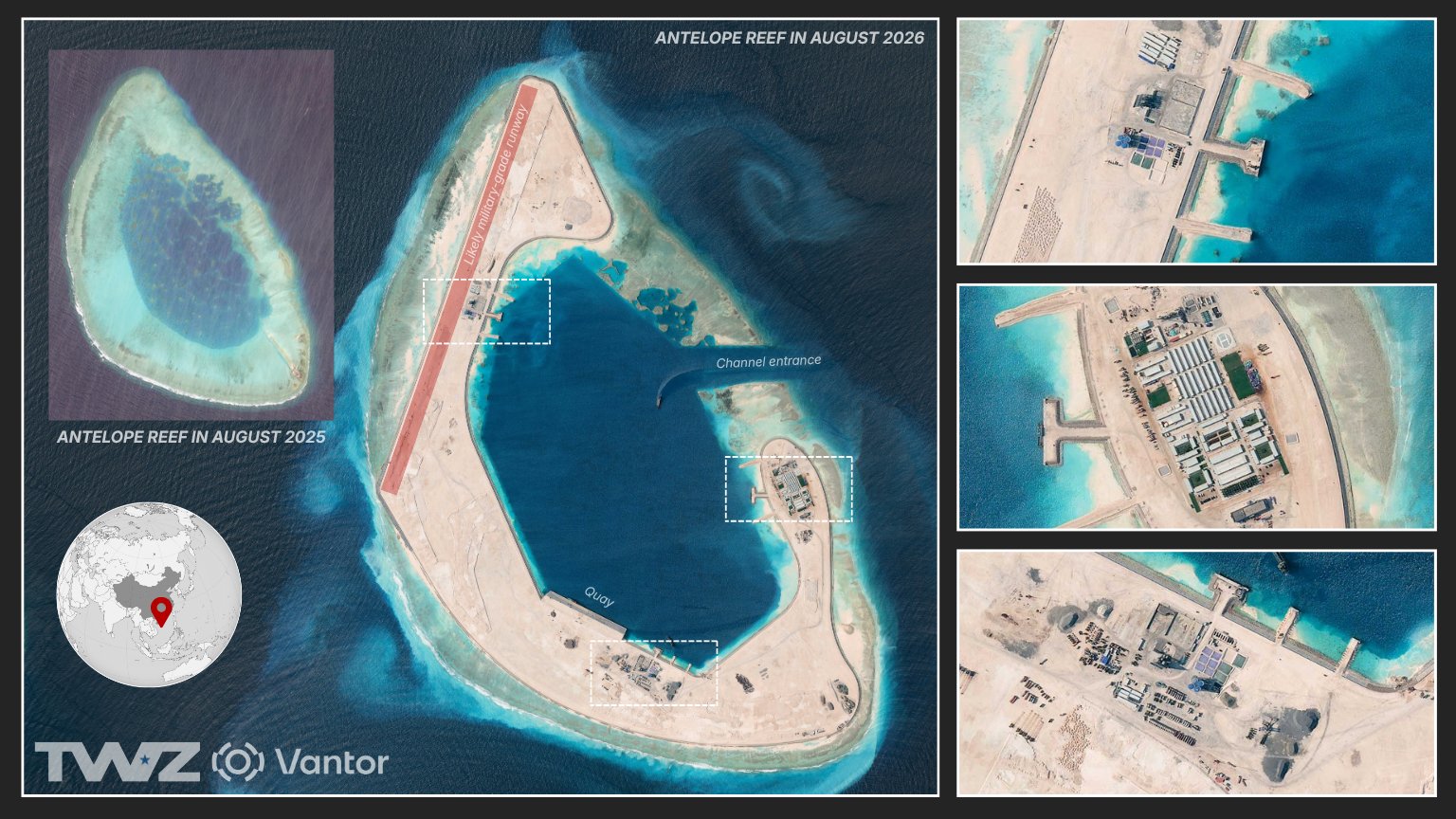 China’s Massive New Artificial Island In The South China Sea Emerges, Primed For Militarization