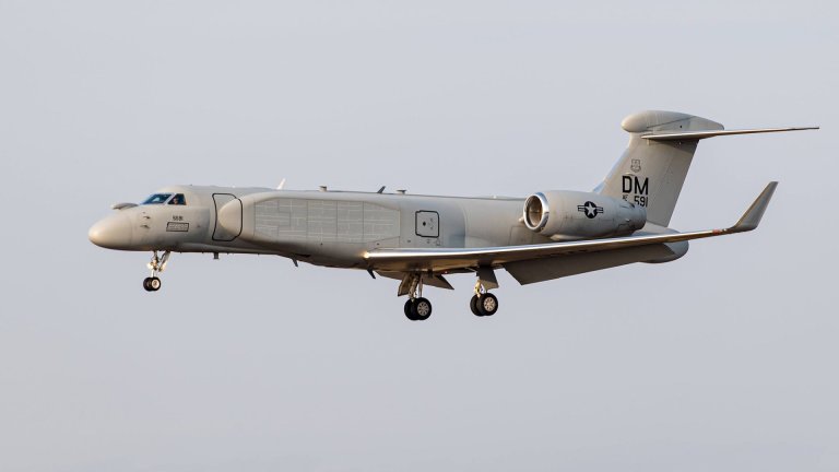 A U.S. Air Force EA-37B Compass Call electronic warfare jet was part of a specialized air package flying near the Russian Kaliningrad enclave on Tuesday.